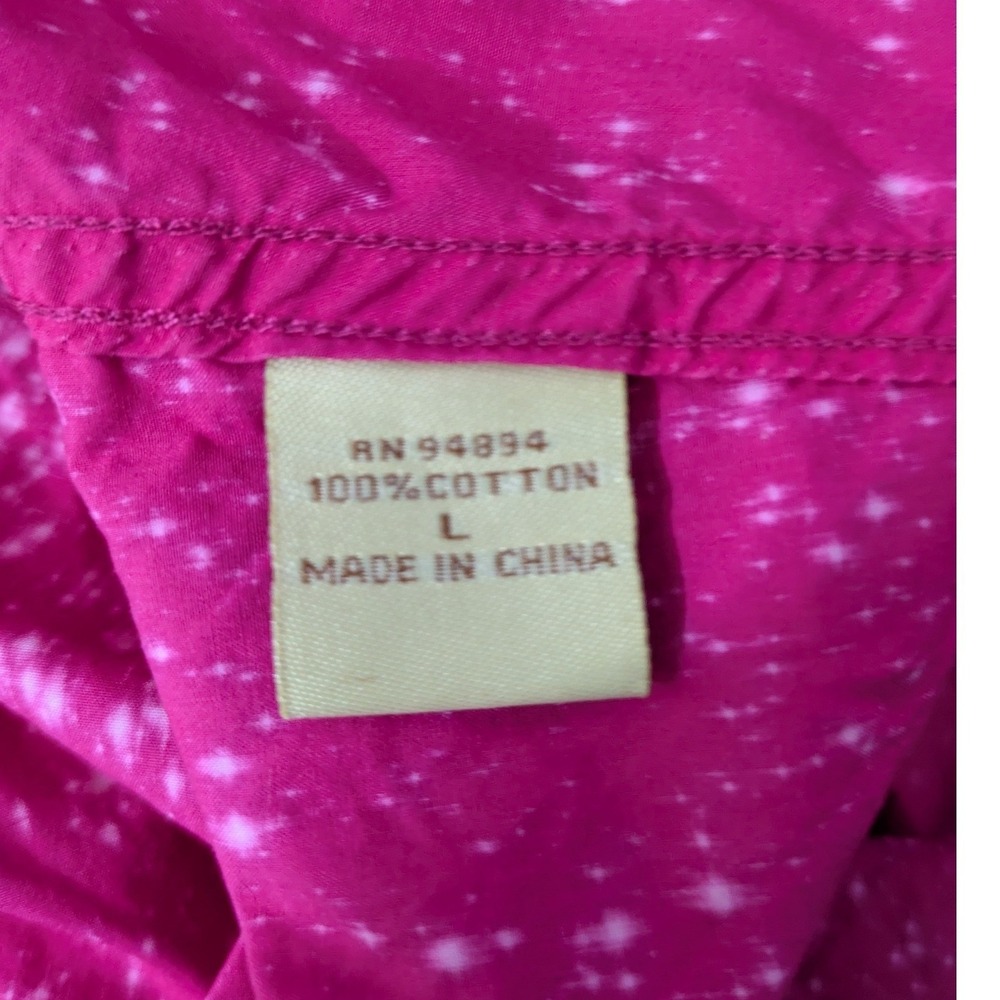 Cowgirl Legend Pink Acid Wash Western Rhinestone Snap Embroidery Size Large - Picture 8 of 9